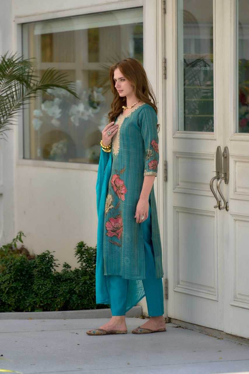 Tissue Embroidered Kurtis - MYLUXURY LANE ENTERPRISE